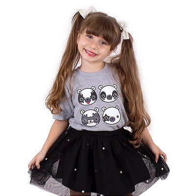 Camiseta Infantil Kiss Bear Mescla