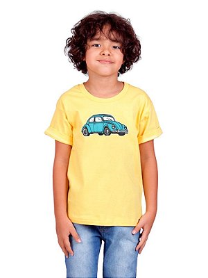 Camiseta Infantil Fusca Amarela.