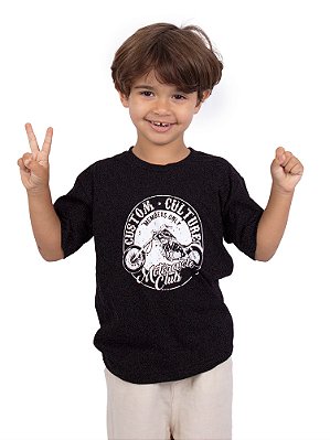 Camiseta Infantil Moto Members Preta Jaguar