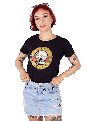 Camiseta Feminina Guns N' Roses Preta Oficial