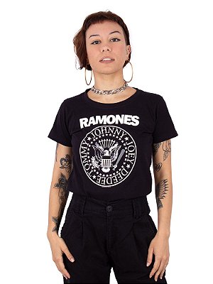 Camiseta Feminina Ramones Preta Oficial