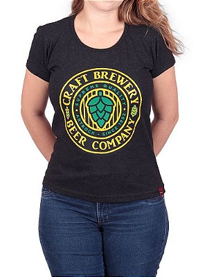 Camiseta Feminina Cerveja Brewery Preta Jaguar