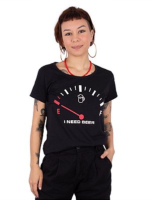 Camiseta Feminina Cerveja I Need Preta