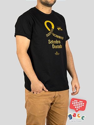 Camiseta Masculina Gacc Setembro Dourado Preta