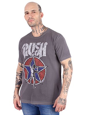 Camiseta Rush Estonada Premium Cinza Oficial