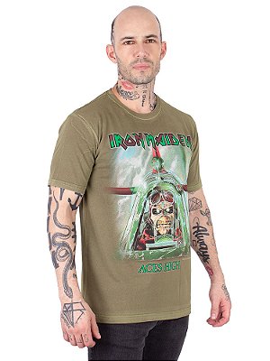 Camiseta Iron Maiden Aces High Verde Oficial