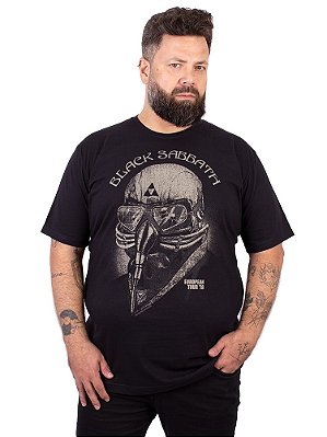 Camiseta Plus Size Black Sabbath Máscara Tour 78 Preta Oficial