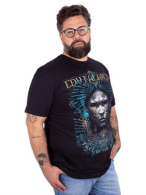 Camiseta Plus Size Edu Falaschi Face Of The Storm Preta Oficial