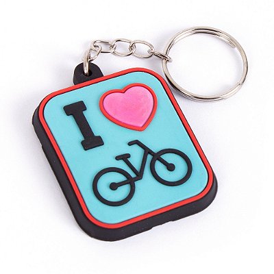 Chaveiro I Love Bike Emborrachado