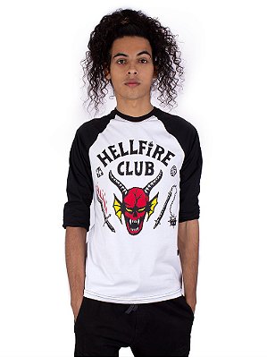 Camiseta Manga Longa Stranger Things Hellfire Club Oficial