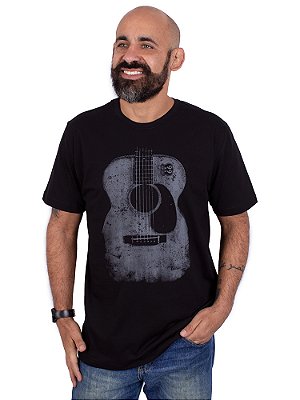 Camiseta Violão Preta.