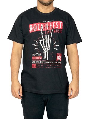 Camiseta Rock Fest Preta.