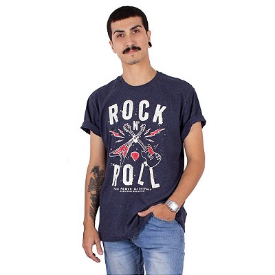 Camiseta Guitarra Power Marinho Indigo.