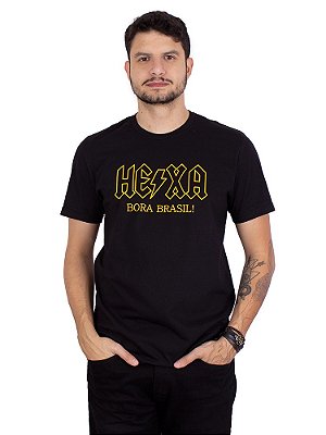 Camiseta Brasil Hexa Preta.