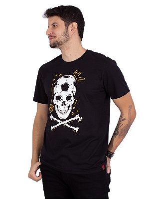 Camiseta Brasil Caveira Bola  Preta