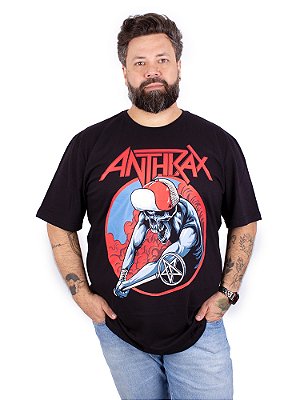 Camiseta Plus Size Anthrax Preta Oficial