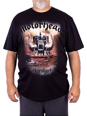 Camiseta Plus Size Motorhead Aftershock Preta Oficial