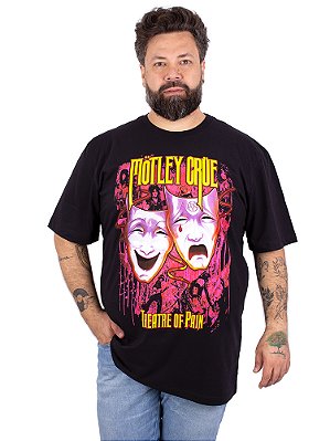 Camiseta Plus Size Mötley Crüe Preta Oficial