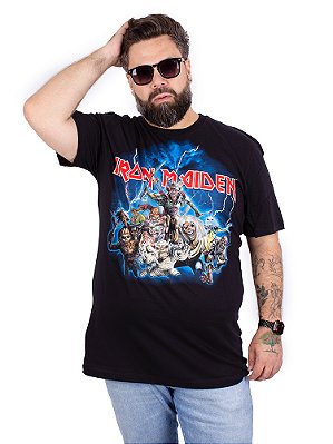 Camiseta Plus Size Iron Maiden All Eddies Preta Oficial