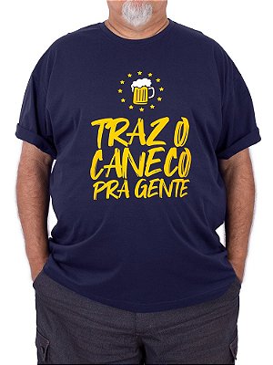 Camiseta Plus Size Brasil Traz O Caneco Marinho.