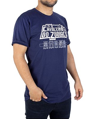 Camiseta Cavaleiros do Zodíaco Azul Marinho Oficial