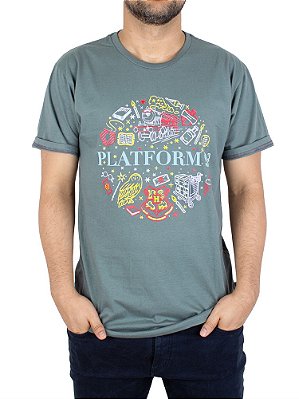 Camiseta Harry Potter Plataforma 9 3/4 Verde Oficial