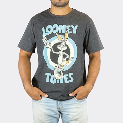 Camiseta Looney Tunes Pernalonga Grafite Mescla Oficial