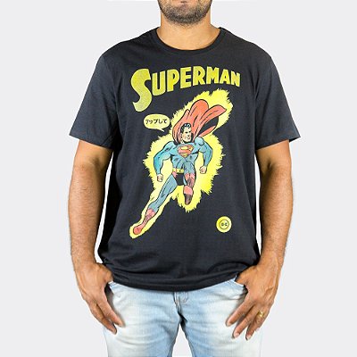 Camiseta DC Superman Retrô Preta Oficial
