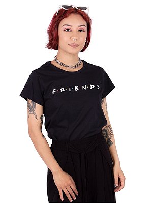 Camiseta Feminina Friends Logo Preta Oficial