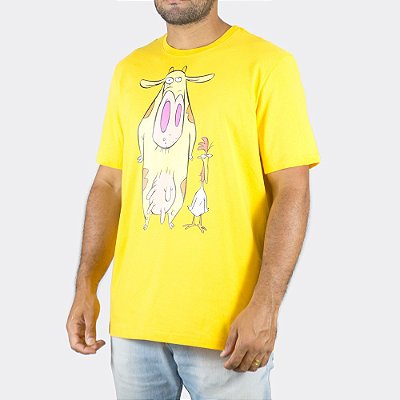 Camiseta Cartoon Network Vaca e Frango Amarela Oficial