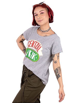 Camiseta Feminina Friends Central Perk Cinza Mescla Oficial