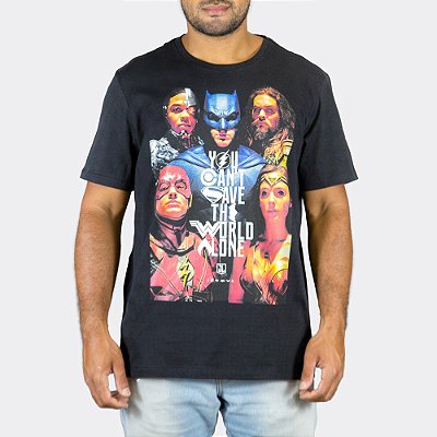 Camiseta DC Liga da Justiça Preta Oficial