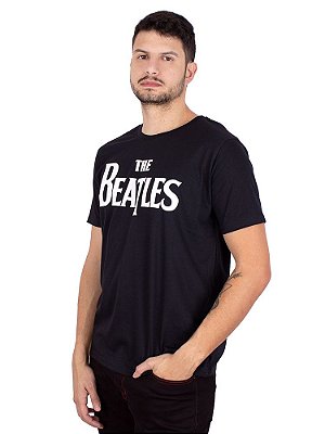 Camiseta Beatles Logo Preta Oficial