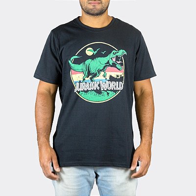 Camiseta Jurassic World Retrô Preta Oficial