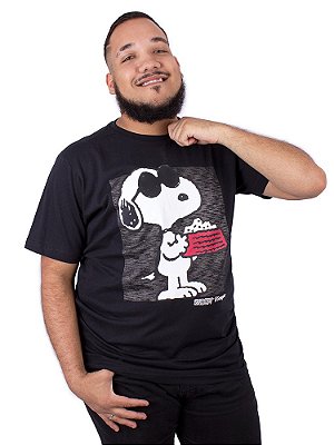 Camiseta Snoopy Bolo Preta Oficial