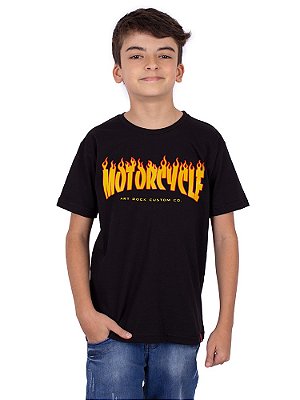 Camiseta Juvenil Motorcycle Preta