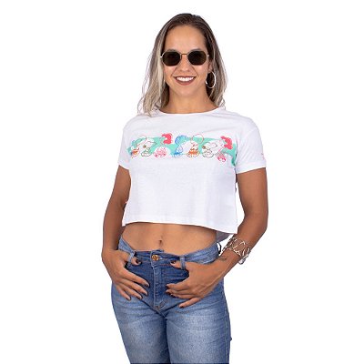 Blusa Cropped Snoopy Branca Oficial