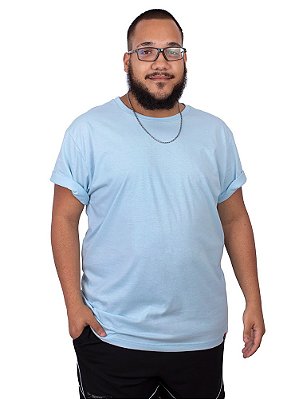 Camiseta Plus Size Básica Azul Claro.