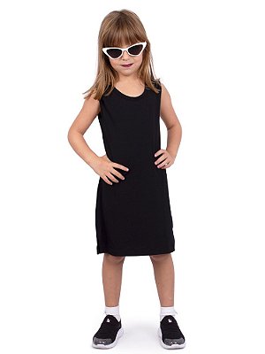 Vestido Infantil Tubinho Básico Preto