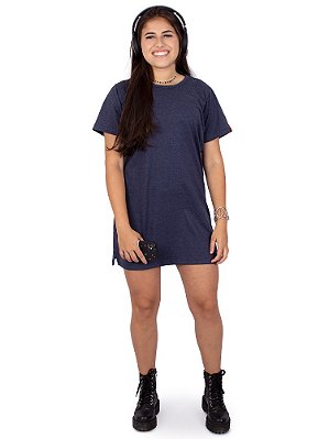 Vestido Tshirt Básico Marinho Indigo