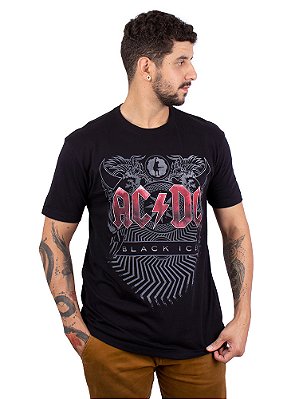 Camiseta ACDC Black Ice Preta Oficial