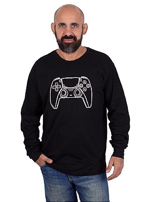 Camiseta Manga Longa Controle Preta