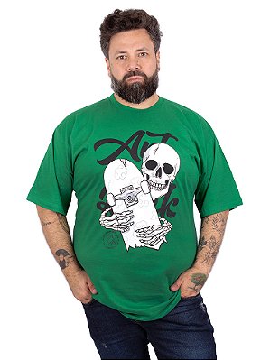 Camiseta Plus Size Caveira Skate.