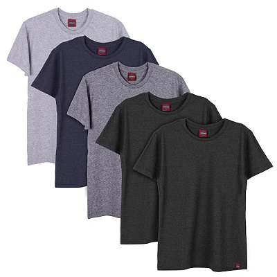 Pack 5 Camisetas Lisas Plus Size Premium G5 e G6.