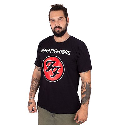 Camiseta Foo Fighters Logo Preta - Oficial