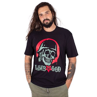 Camiseta Plus Size Lamb of God Soldier Preta - Oficial