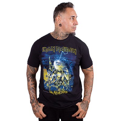 Camiseta Iron Maiden Live After Death Preta Oficial