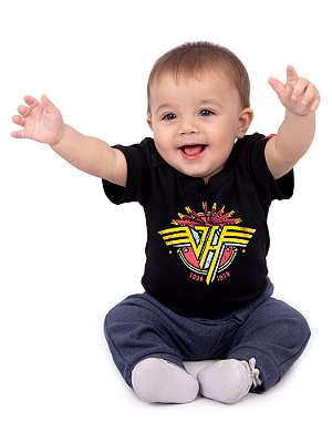 Body Bebê Van Halen Preto