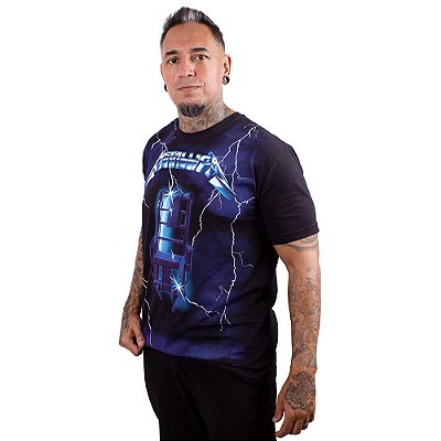 Camiseta Premium Metallica Ride The Lightning Marinho - Oficial
