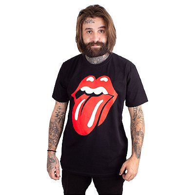 Camiseta The Rolling Stones Tongue Classic Preta - Oficial